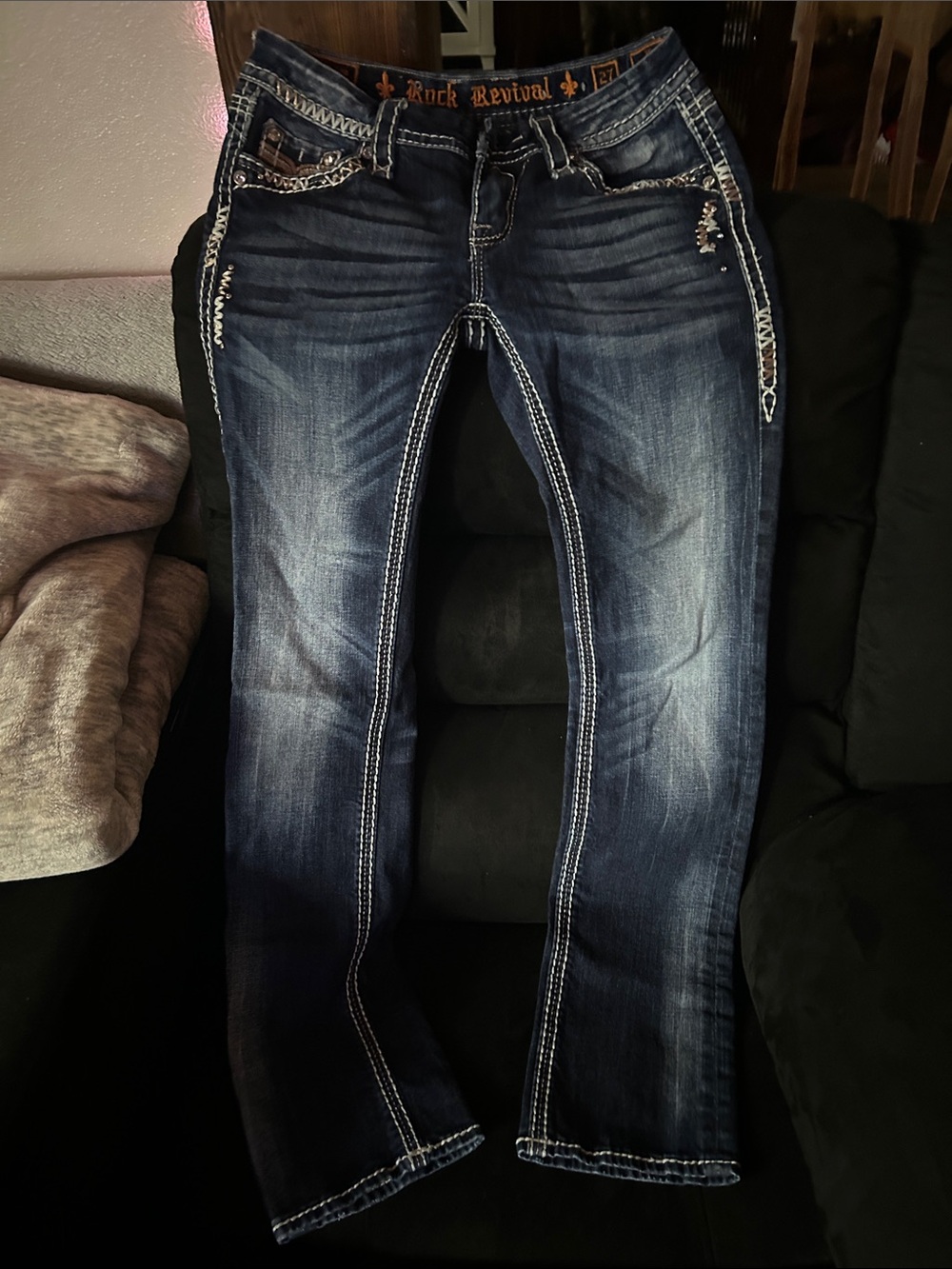 Rock Revival Womans Indigo Washed Slim Straight Jeans - Picture 3 of 8